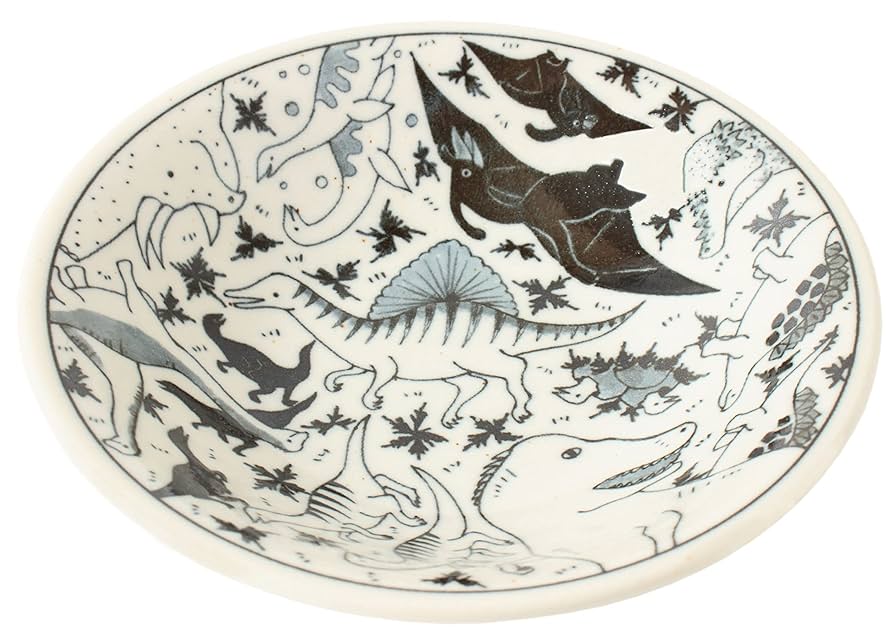 美濃焼作家　熊谷強（くまがいつよし）作品　灰青磁うず潮紋大鉢（青磁荒磯盛皿） 九谷焼 豆皿（青手間取）MM13001-333 - MOOMIN SHOP